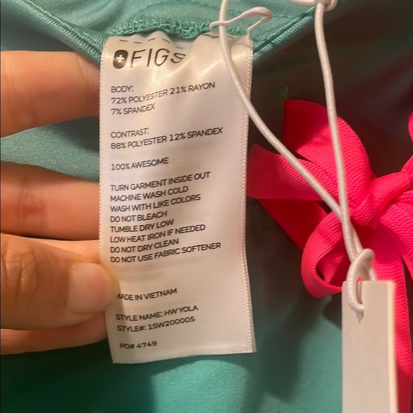 Women New Figs High Waisted Yola Yoga Scrub Pants Surgical Green Plus Size 5XLR - Picture 8 of 11